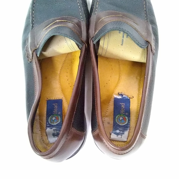 DUCK HEAD Blue Burgundy LEATHER MENS DRESS CASUAL PENNY LOAFERS SHOES Sz 12 M - Picture 5 of 7